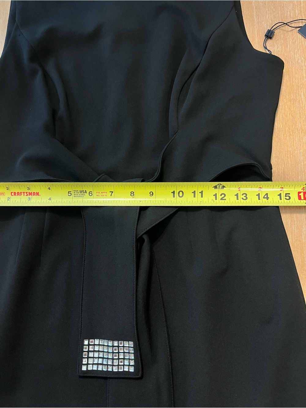 Tommy Hilfiger Black Rhinestone Tie Waist Sheath Dress Size 6 - Picture 8 of 12